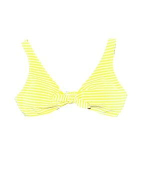 Abercrombie & Fitch Yellow Striped Knot Front Bikini Top